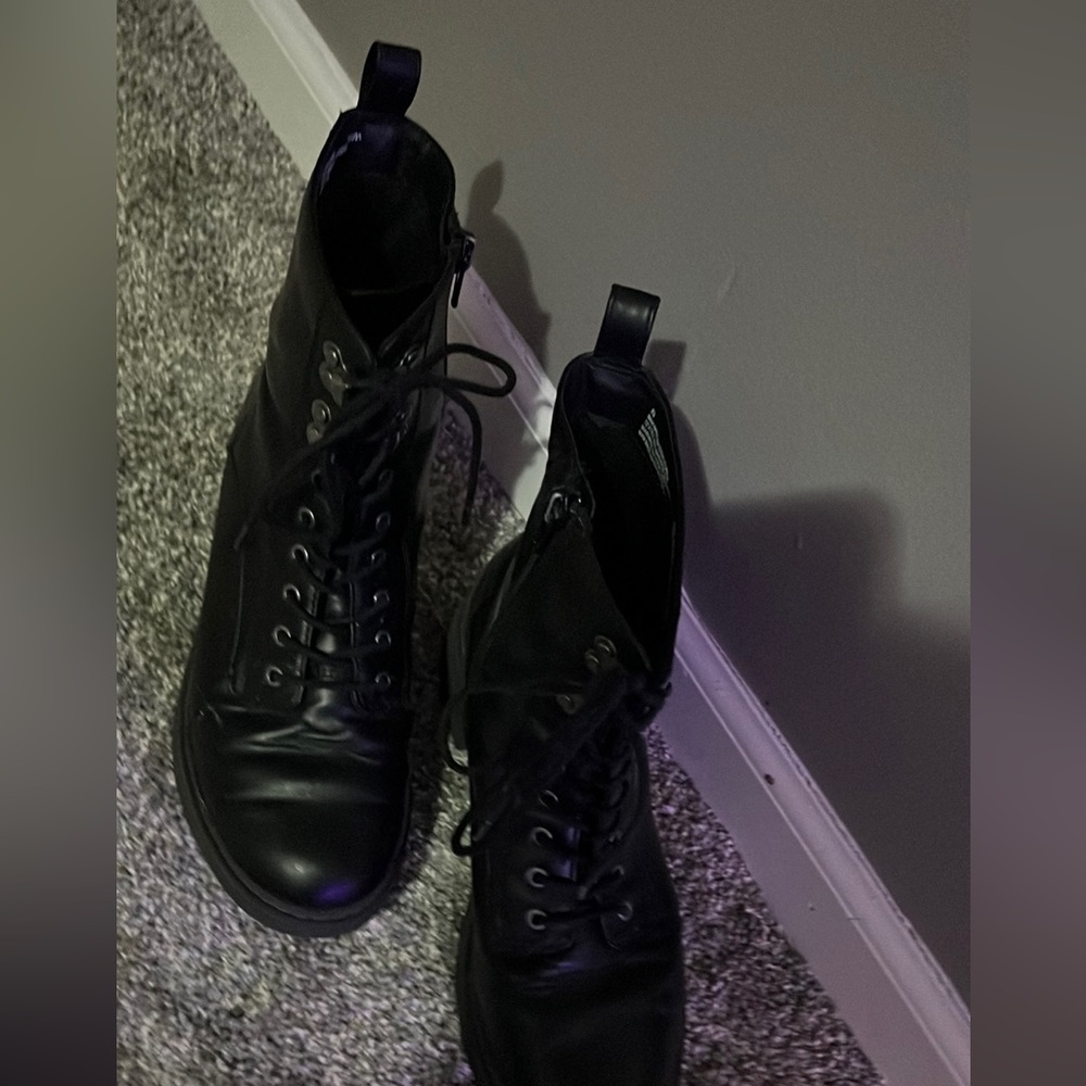 Black combat boots